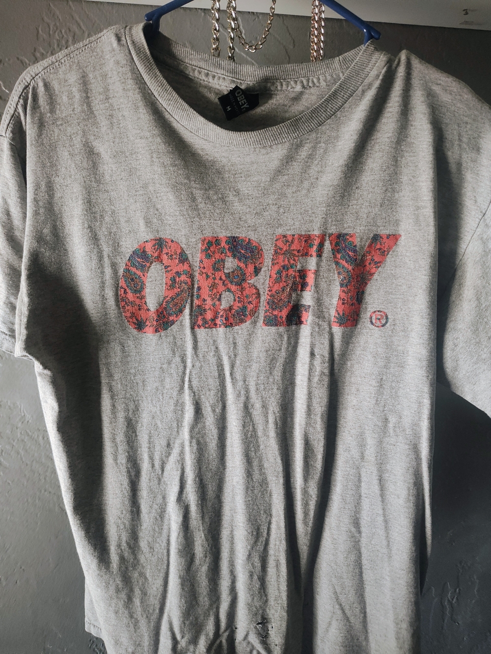 Obey Heather Gray Crew Neck Tee